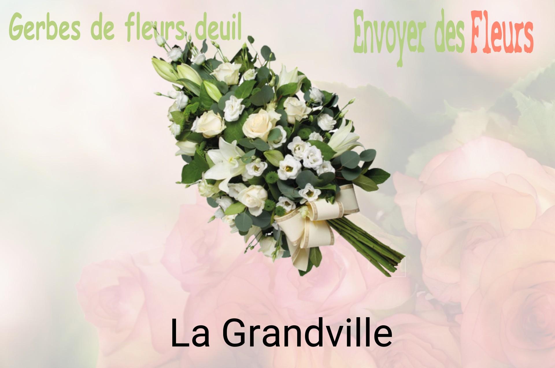 Gerbe de fleurs de deuil livrée à La Grandville